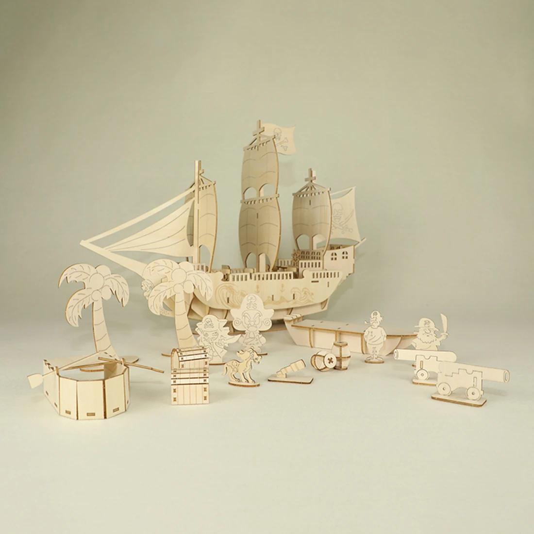96 шт. 3D деревянные головоломки модели украшения DIY сборка Подарочная игрушка-модель пиратского корабля строительные наборы