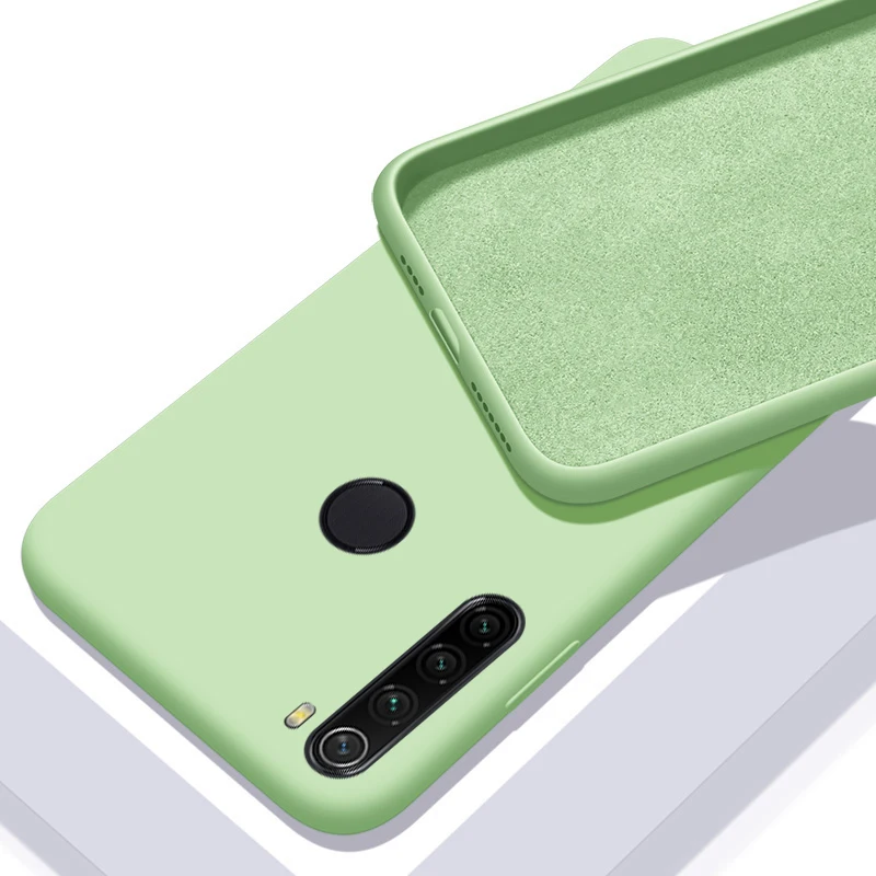 Green Противоударный чехол для Xiao mi Red mi Note 8 8T 8A 7A note 7 Pro mi A3 A2 8 9 Lite se mi 9t cc9 cc9e note10 Pro жидкий силиконовый чехол - Цвет: Green