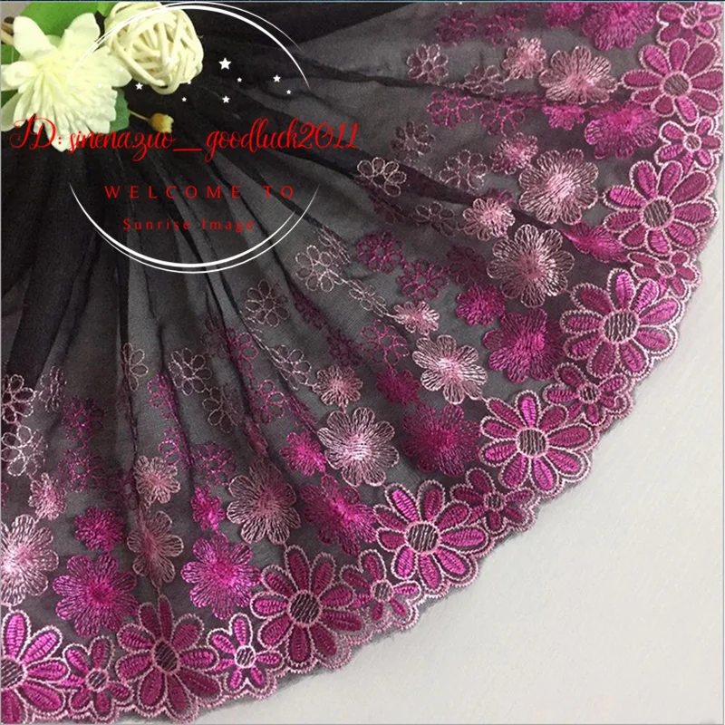 

Floral Tulle Lace Trim Ribbon Wedding Fabric Flower Trim Embroidery Sewing FL101