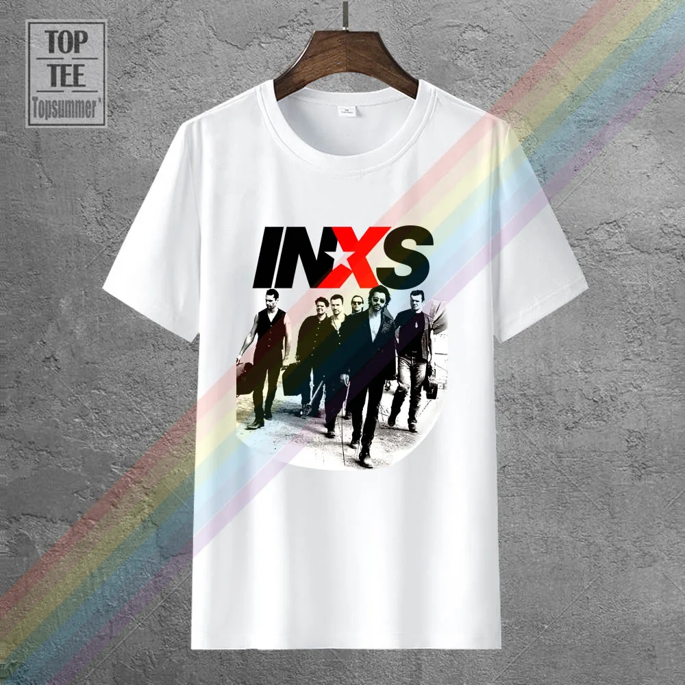 Майкл Хеленс Onstage Inxs Team In extra The Farriss Brothers белая футболка с круглым вырезом