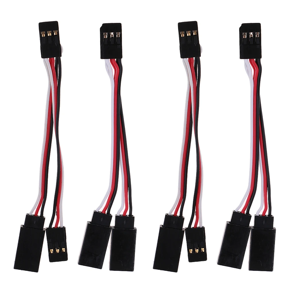 4x Y-Harness Male Female Plug 2 In 1Charge Cable For Futaba JR Replacement