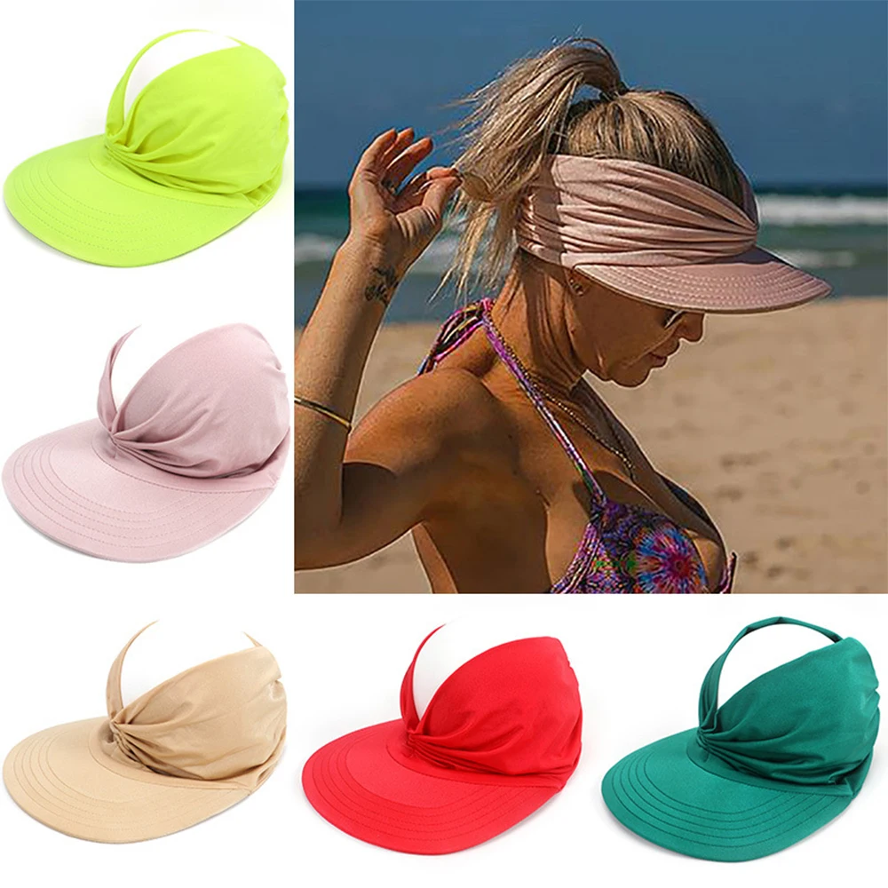 Wide Brim Straw Cap Women Portable Beach Sun Hat Roll-up Summer Casual Outdoor Sunscreen Visors Hat