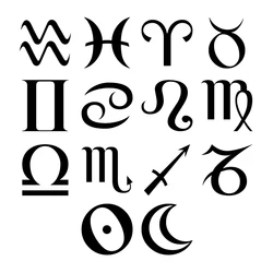 17.4*17cm Set of 14 Zodiacs Sign Vinyl Decals - Astrology Horoscope Stars - Die Cut Sticker Car Accessories Car Sticker
