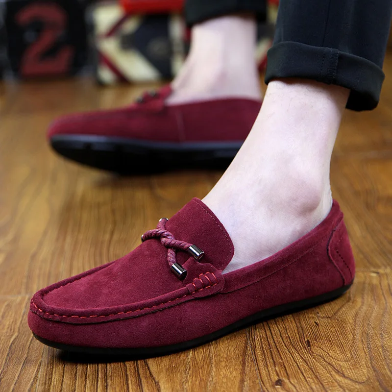 

Houlife Fashion Suede Men Loafers Shoes Peas Flat Driving Shoes Business Formal Walking Footwear Summer Autumn Casual Shoes