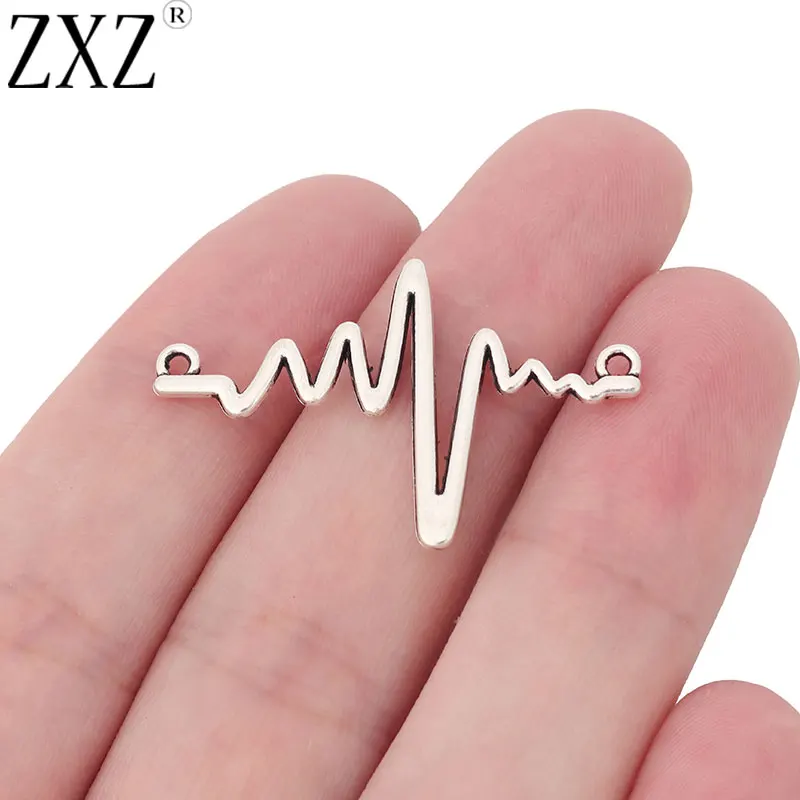 ZXZ 20 шт. тибетский серебряный сердечный ритм электрокардиограмма импульсный