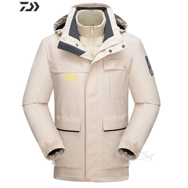 

Daiwa Hooded Fishing Clothing Liner 3 In1 Thermal Fishing Jacket Winter Windproof Thicken Multi-pocket Fishing Outdoor Clothing