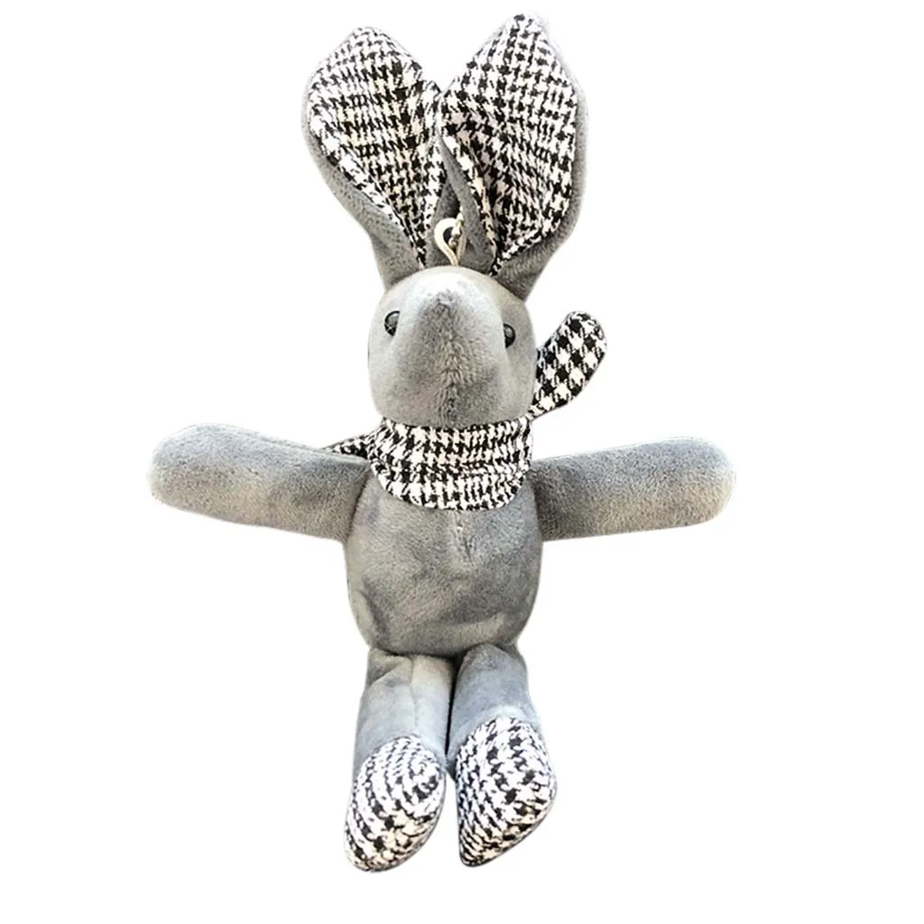 15 см милый имитирующий кролик брелок на рюкзак сумка Подвеска мультфильм Плюшевый кролик кукла плюшевый брелок для ключей игрушки-брелоки мягкий подарок для детей - Цвет: Gray
