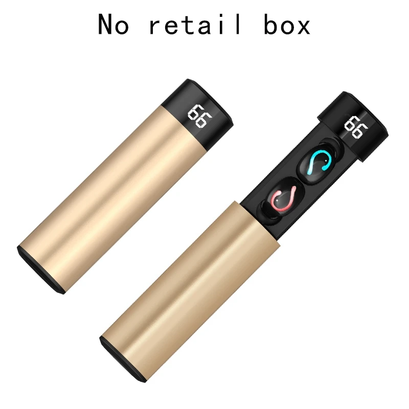 Gold Q67 TWS HBQ Bluetooth 5.0 Wireless Earphone TWS Sport Headphones Handsfree Earbuds Headset Earbud Earphones Case for phone Q32 - Color: Gold