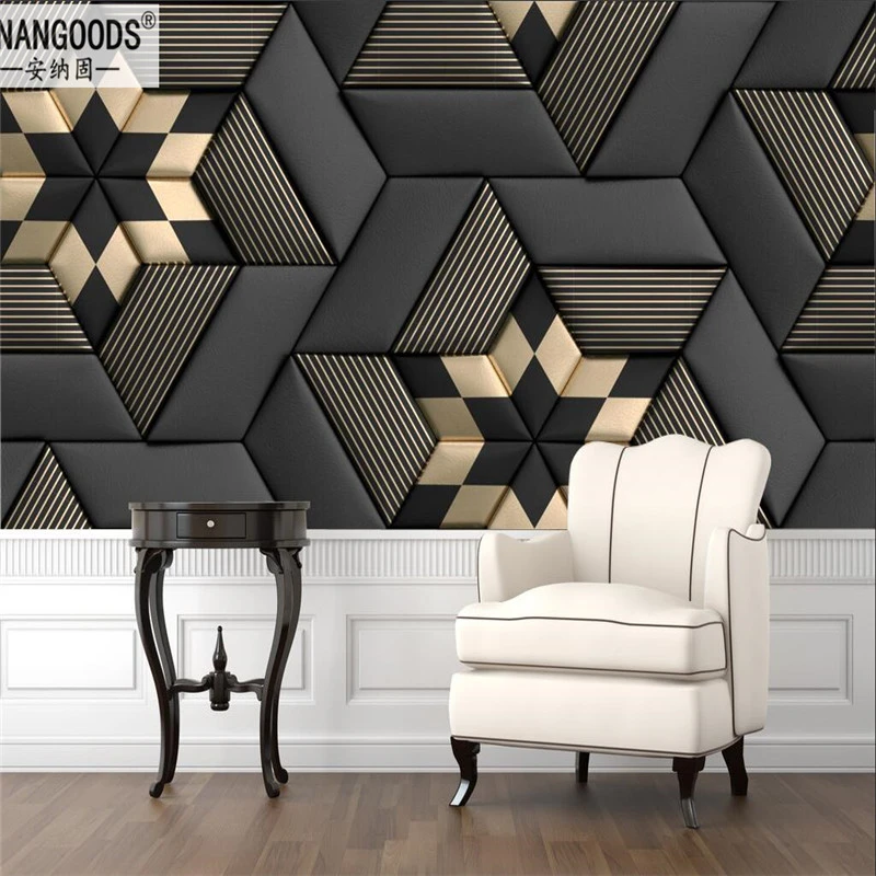 モダンな黒の革の壁紙 金と幾何学的なストライプの装飾 リビングルーム ベッドルーム オフィス 3d 壁紙 Aliexpress モダンな黒の革の壁紙 金と幾何学的なストライプの装飾 リビングルーム ベッドルーム オフィス 3d 壁紙 Aliexpress
