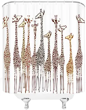 

Animal Shower Curtain Giraffe Watercolor Decor Shower Curtain Set Bathroom Decor Waterproof Shower Curtain