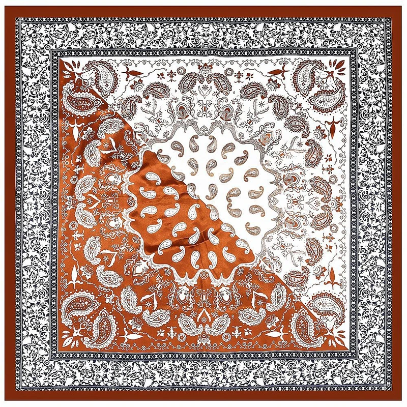 

Шарф женский летний, 90x90 см, с цветочным принтом кешью
