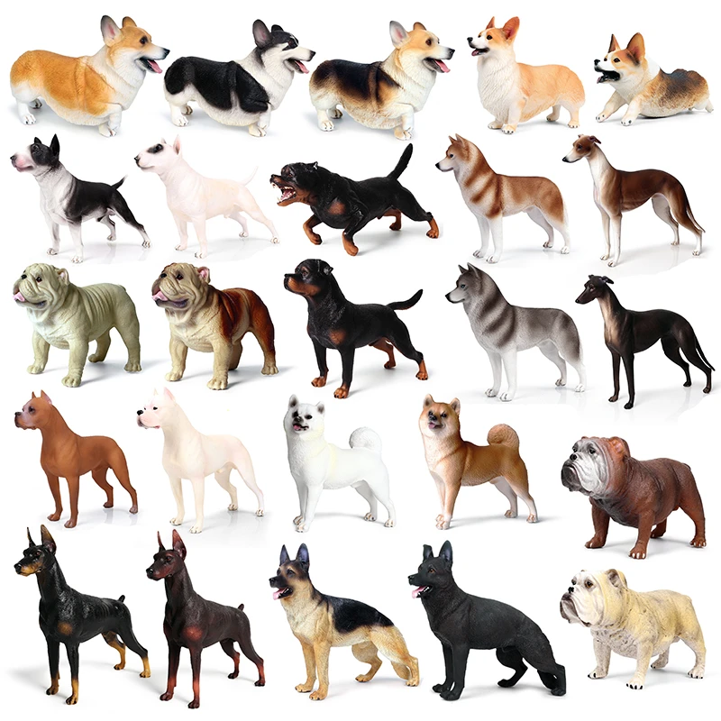 25styles Big Size Family Animal Cute Pet Dogo Argentino Dobermann Rottweiler Dog Bulldog Model Collectible For Kid Children Gift Action Figures Aliexpress