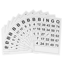 60 uds. De tarjeta de juego de Bingo, tarjeta de Bingo para diversión desarrollo intelectual Plaything (blanco)