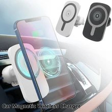 

2-in-1 Magnetic Wireless Car Charger Compatible for iPhone 12 Series Phone 360-degree Rotary Phone Holder for Car