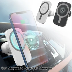 Chargeur de voiture magnétique sans fil 2 en 1, Compatible avec iPhone série 12, support de téléphone rotatif à 360 degrés pour voiture 