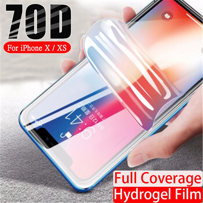 70D Hydrogel Film Screen Protector For iPhone 11 Pro Max XS X Soft Protective On 8 Plus 7 SE 2020 XR 11Pro Not Glass | Мобильные