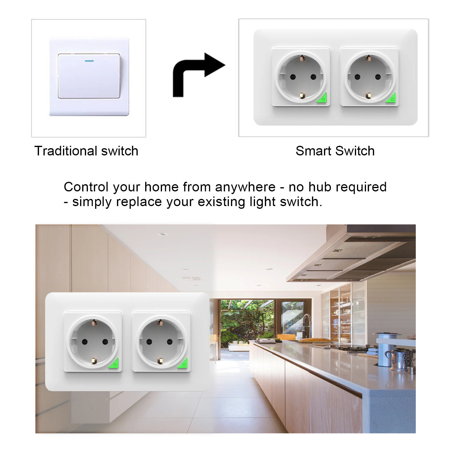 WiFi умная розетка EU DE Съемная от стены пластина Smart Life Tuya приложение Управление работает с Alexa Echo Google Home