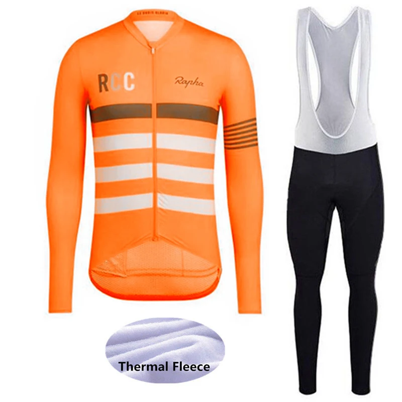 Cycling Set Зимний термальный флис RCC майки для велоспорта комплект Майо Ropa Ciclismo Invierno MTB Одежда для велоспорта спортивная одежда# G3F6 - Цвет: Cycling Set