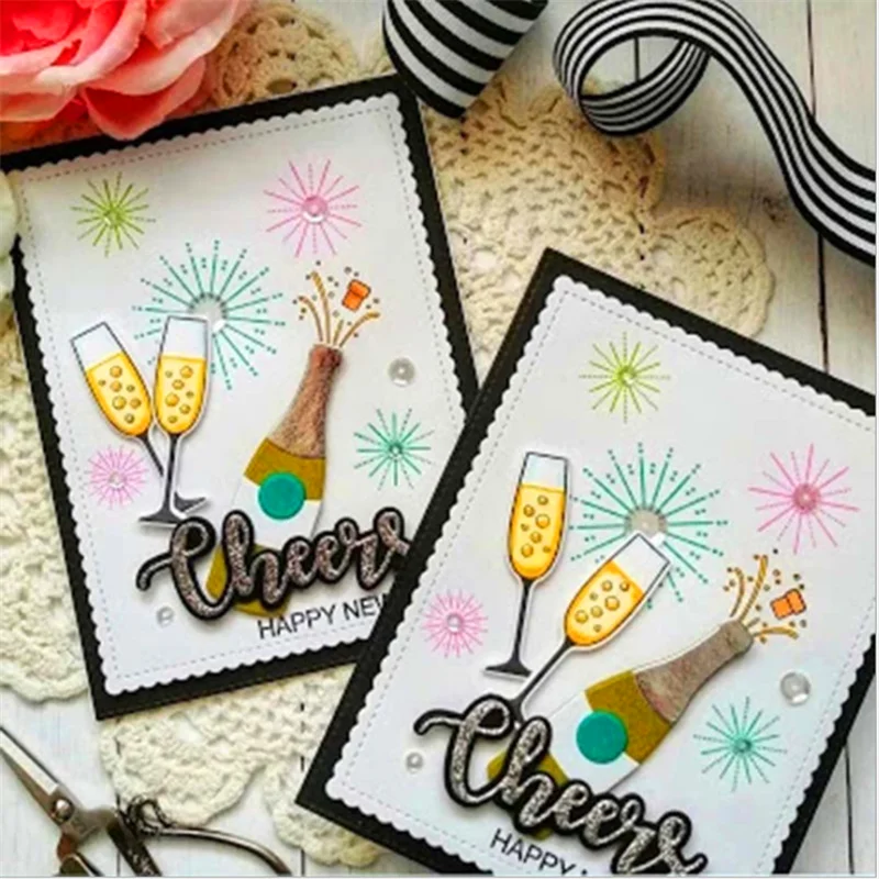 2020CHEERS металлические штампы для вырезания вина и трафареты штампов сделай сам