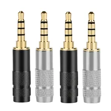 

3.5 mm Jack 3/4 Poles Stereo Earphone Audio Plug Connectors For 5.8mm Hifi Headphone Upgrade Cable Speaker Terminal Black Silver