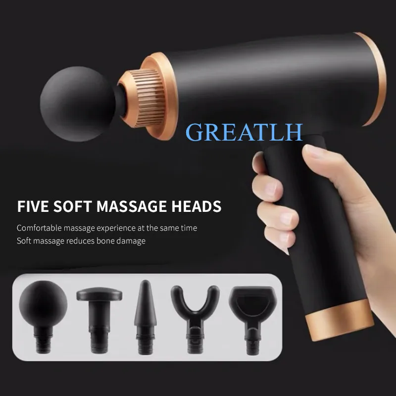 

EMS Massage Gun 9Gears 5 Heads Body Relaxation Slimming Shaping Pain Relief Rechargeable Muscle Stimulator Tissue Massager