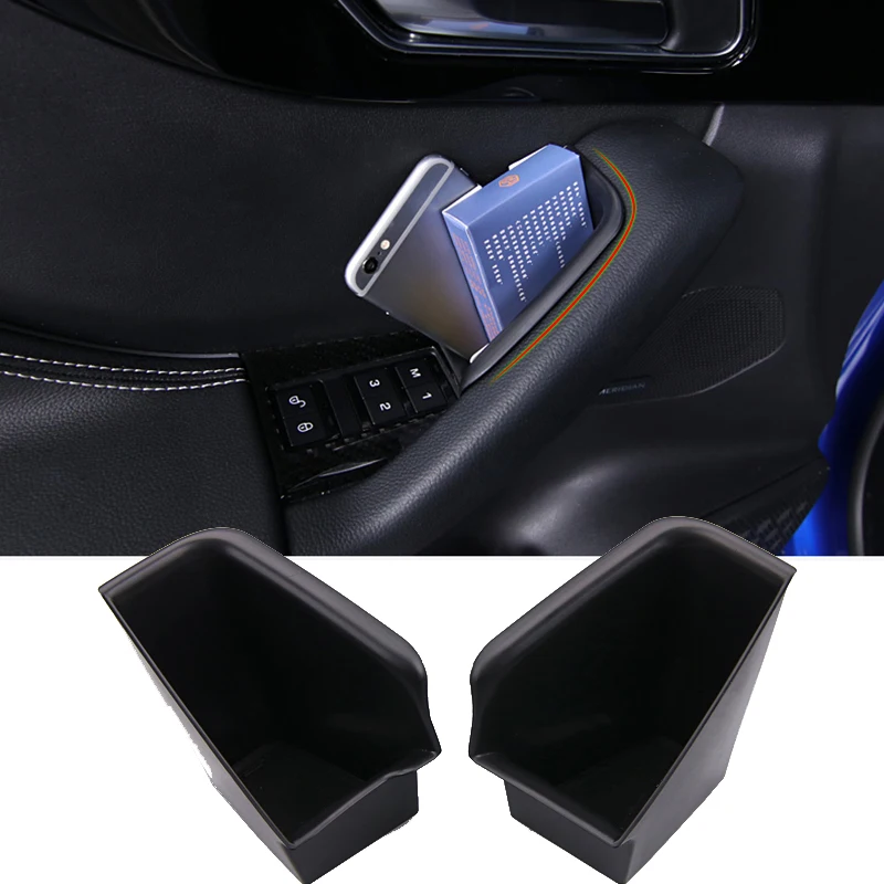

For Jaguar F-PACE 2016-2020 Black Plastic Car Interior Door Armrest Gap Storage Box Crevice 2pcs Set Car Styling Accessories