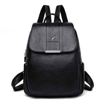 

Kunzite Brand Women Leather Backpacks High Quality Female Vintage Backpacks For Girls School Bag Travel Bagpack Ladies Sac A Dos