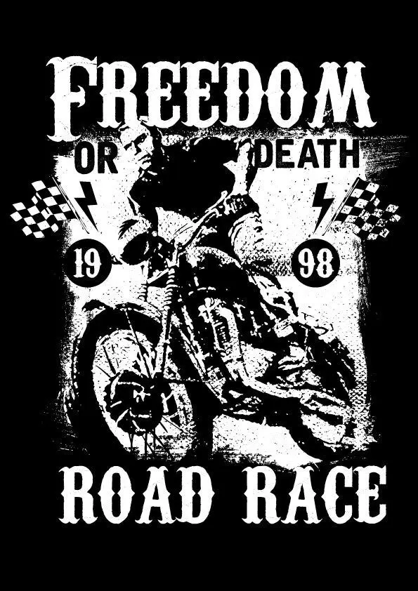 Новое поступление 2019 Мужская модная футболка Freedom or Death мотоциклетная дорожная