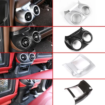

For Alfa Romeo Stelvio 2017-2020 ABS Carbon Fiber Matt Silver Car Accessories Rear Exhaust Vent Decorative Frame Car Accessories