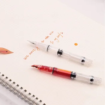 

1pc Transparent Curved Tip Fountain Pens Creative Calligraphy Pens For Kids School Writing Office Supplies Novelty Stationery