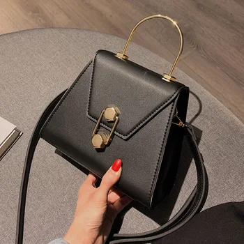 

New Fashion Ladies Hand Bags Female Shoulder Bags Metal Handle Leather Handbags for Women 2020 Designer Luxury Crossbody Bag