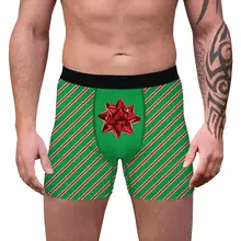 

Christmas Mens Underpants 3D Print Pouch Boxers Panties Comfort Underwear Skin-friendly Summer Panty Intimates for Daily Wear