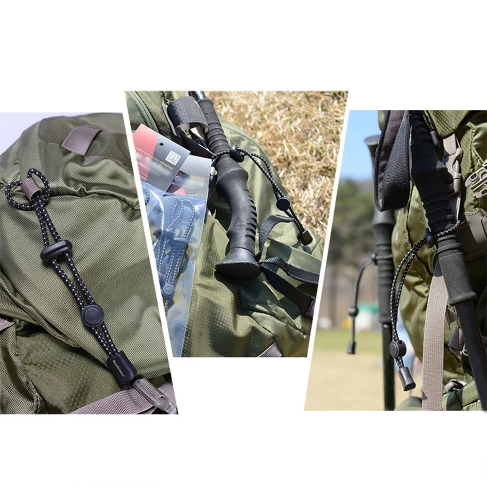 2pcs Backpack Outdoor Stick Holder Hanging Trekking Pole Buckle Equipment Walking Pole Fixing Plastic Buckle Elastic Rope#20