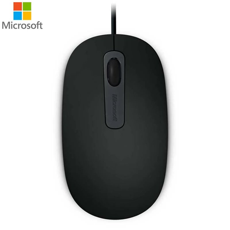 Черный Microsoft оптическая 100 офисная проводная мышь 1000 dpi USB 2,0 модная умная Бесшумная мышь для ноутбука Bluetrack technology - Цвет: Черный