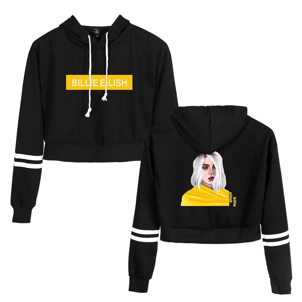 Billie Eilish толстовки женские кроп дизайн толстовки модная сексуальная спортивная одежда Billie Eilish принт Толстовка уличная мода Короткая Толстовка