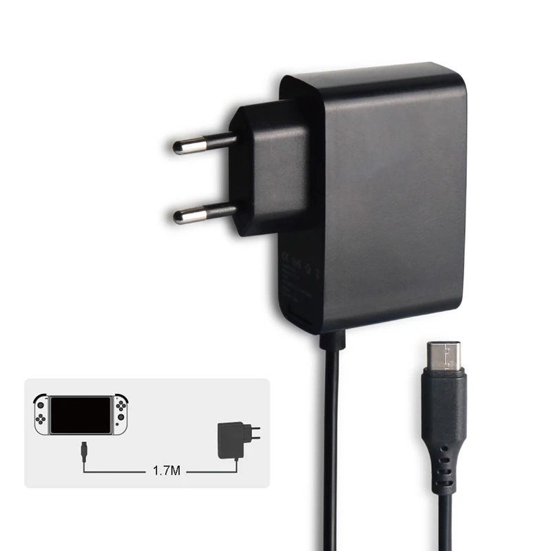 For Switch Charger Type-C for Switch NS Game Console Charger Wall AC Adapter Charging Power Supply Home Travel Use
