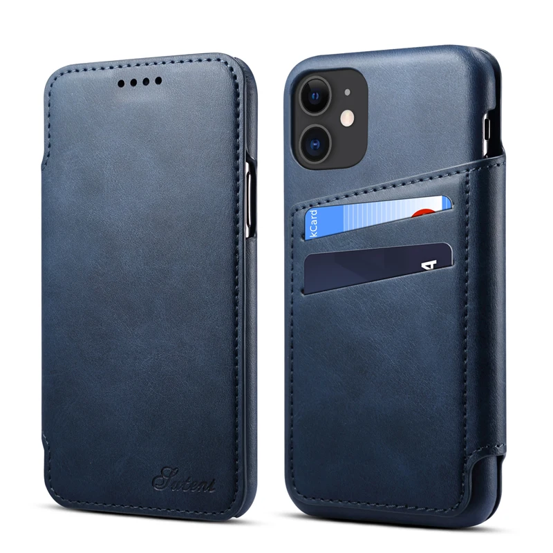  For iPhone 11 2019 PU Leather Flip Case Retro Multifunction Cover Slim Business Card Smart Phone Ba