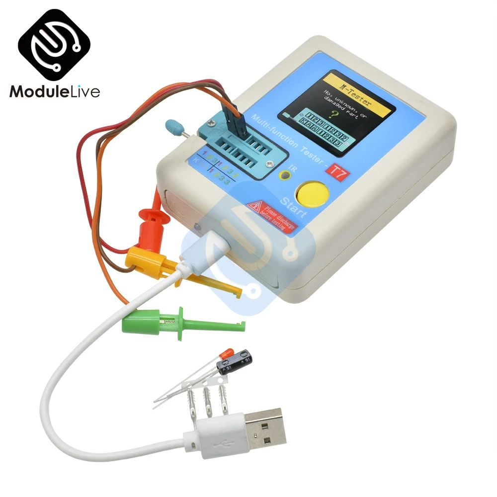 LCR-T7 транзистор тест er TFT Диод Триод измеритель емкости LCR ESR Электрический Тест метр NPN PNP ИК Многофункциональный мультиметр