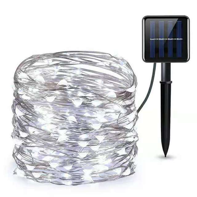 Solar String Fairy Lights Waterproof Outdoor Garland Solar Power Lamp Christmas Lights For Garden Decoration 8 Modes
