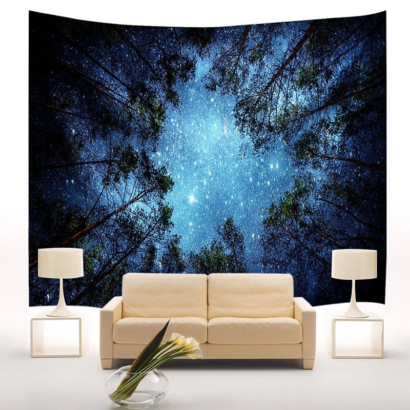 Forest-Tapestry-Wall-Hanging-Psychedelic-Trees-And-Stars-Fabric-Tapestry-Home-Decor-Polyester-Table-Cover-Forest (2)