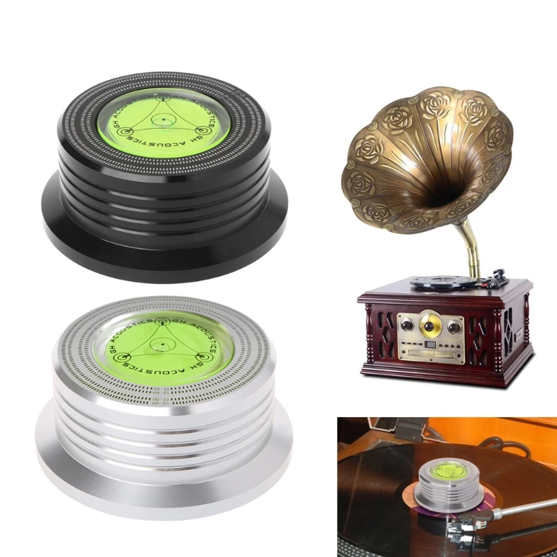 

1Pcs 3in1 Metal Record Clamp LP Disc Stabilizer Turntable For Vinyl Record Turntable Vibration Balanced Black Silver Au08 19