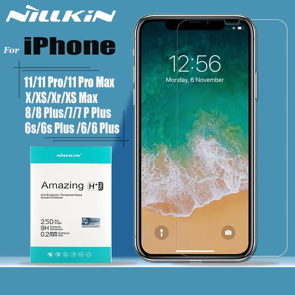 Защитное стекло Nillkin для iPhone 11 Pro Max X XS MAX XR защитное закаленное 8 7 6S 6 Plus|Защитные
