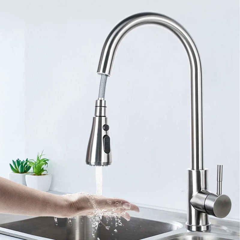 1270-B-brushed Черный сенсорный кухонный кран Senducs Выдвижной черный кухонный кран для раковины Датчик из нержавеющей стали кухонный смеситель Черный кран для воды - Цвет: 1270-B-brushed