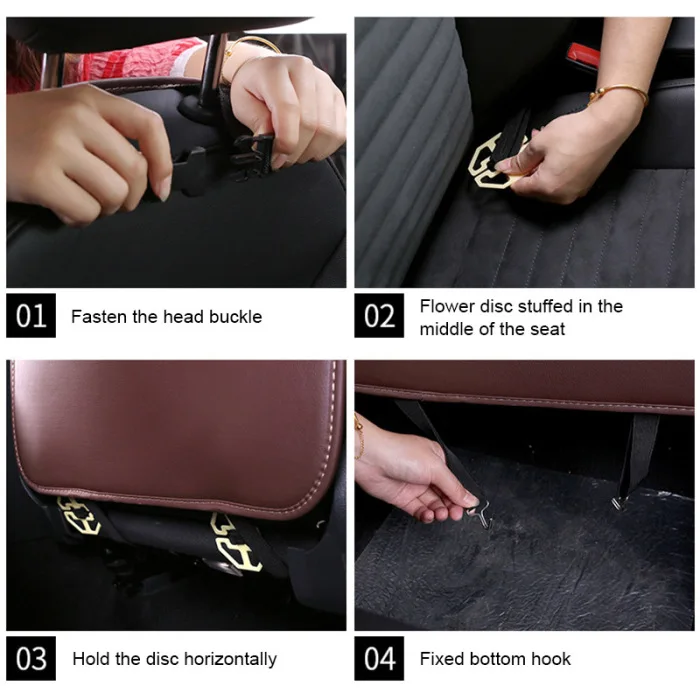 dropshipping Car Seat Back Cover Mat Protector Anti-kick Pad Waterproof Storage Pockets Accessories OE88