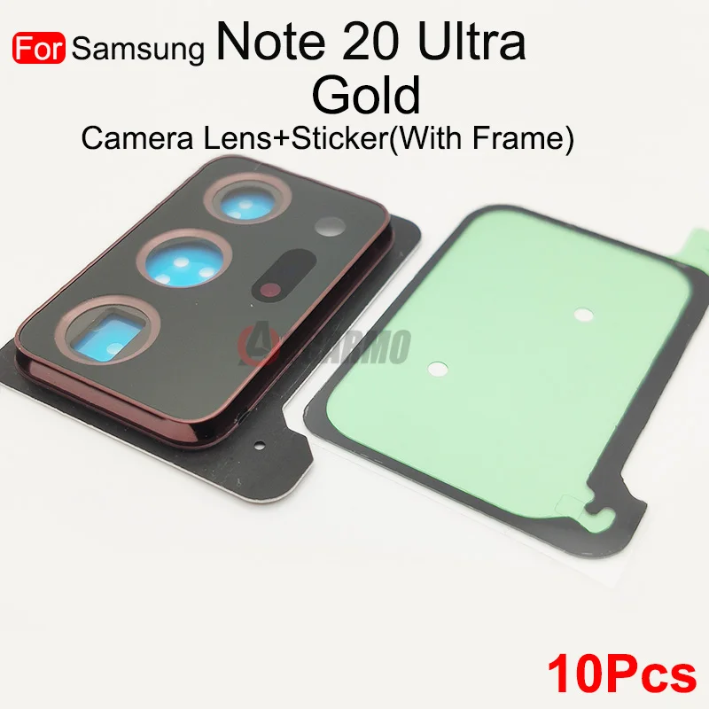 smartphone camera lens 10Pcs Rear Back Camera Lens Glass With Adhesive Lens Frame Cover Sticker For Samsung Galaxy Note 20 Ultra 20U Replacement parts sony mobile lens Lenses