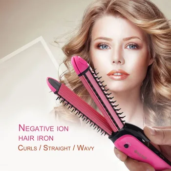 

3 in 1 Curling Straight Hair Corn Care Iron Recovers the damaged hair Curlers Straightener Care Treatment Styling Tools