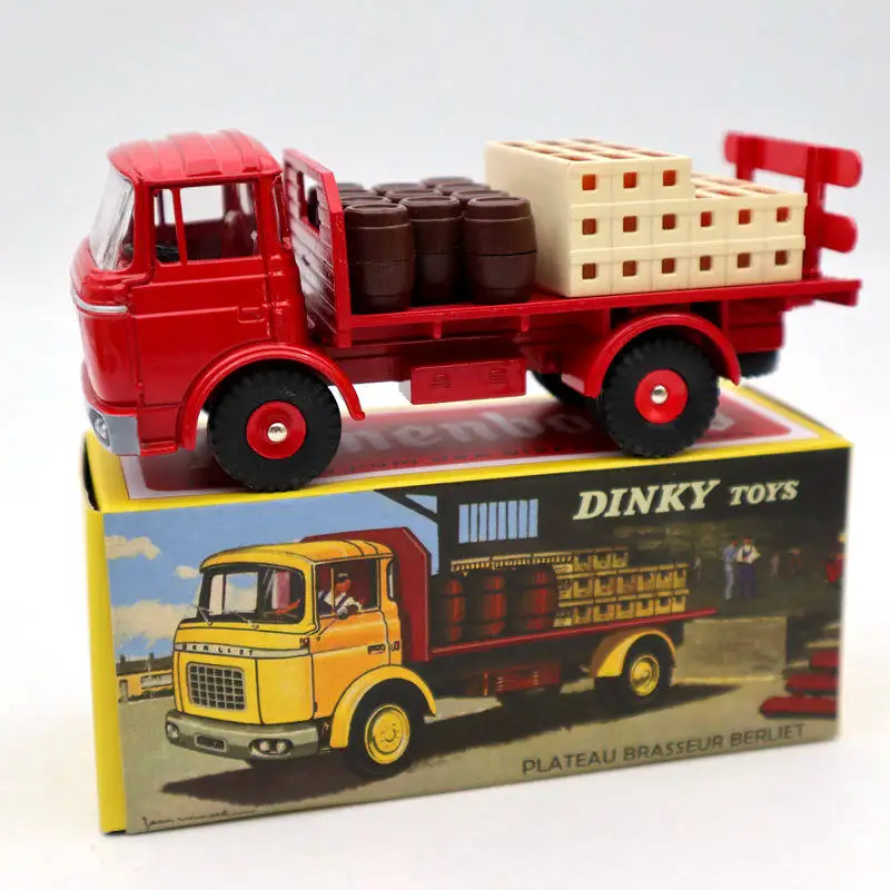 Atlas Dinky toys 588 Plateau Brasseur Berliet GAK Camion Red Diecast Модели Коллекции грузовиков|Наземный