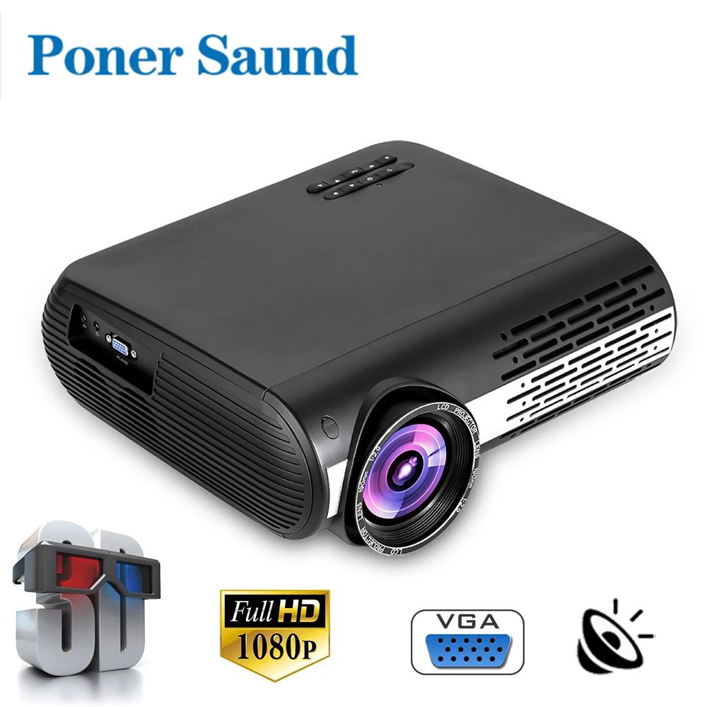 

Poner Saund M2 3500 Lumens Mini 4k Projector Portable Home Beamer Optional Android 6.0 WiFi HDMI USB Video Bluetooth Proyector