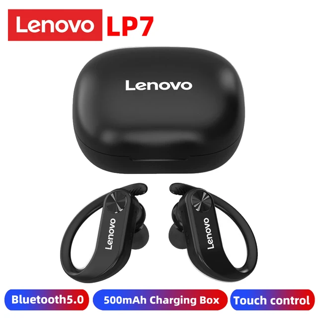 Lenovo LP7 TWS Wireless Earphone Bluetooth Handfree Headphone Dual Stereo Bass IPX5 Waterproof Headsets with Mic Charging Box 1
