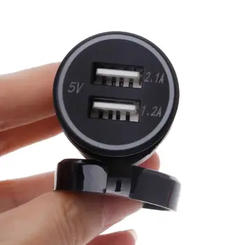 

DIN3.1A Motorcycle Waterproof Power Adapter Dual USB Charger With Cigarette Lighter For BMW Hella DIN Motor X6HA